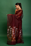 PURE SILK LINEN JAMDANI SAREE