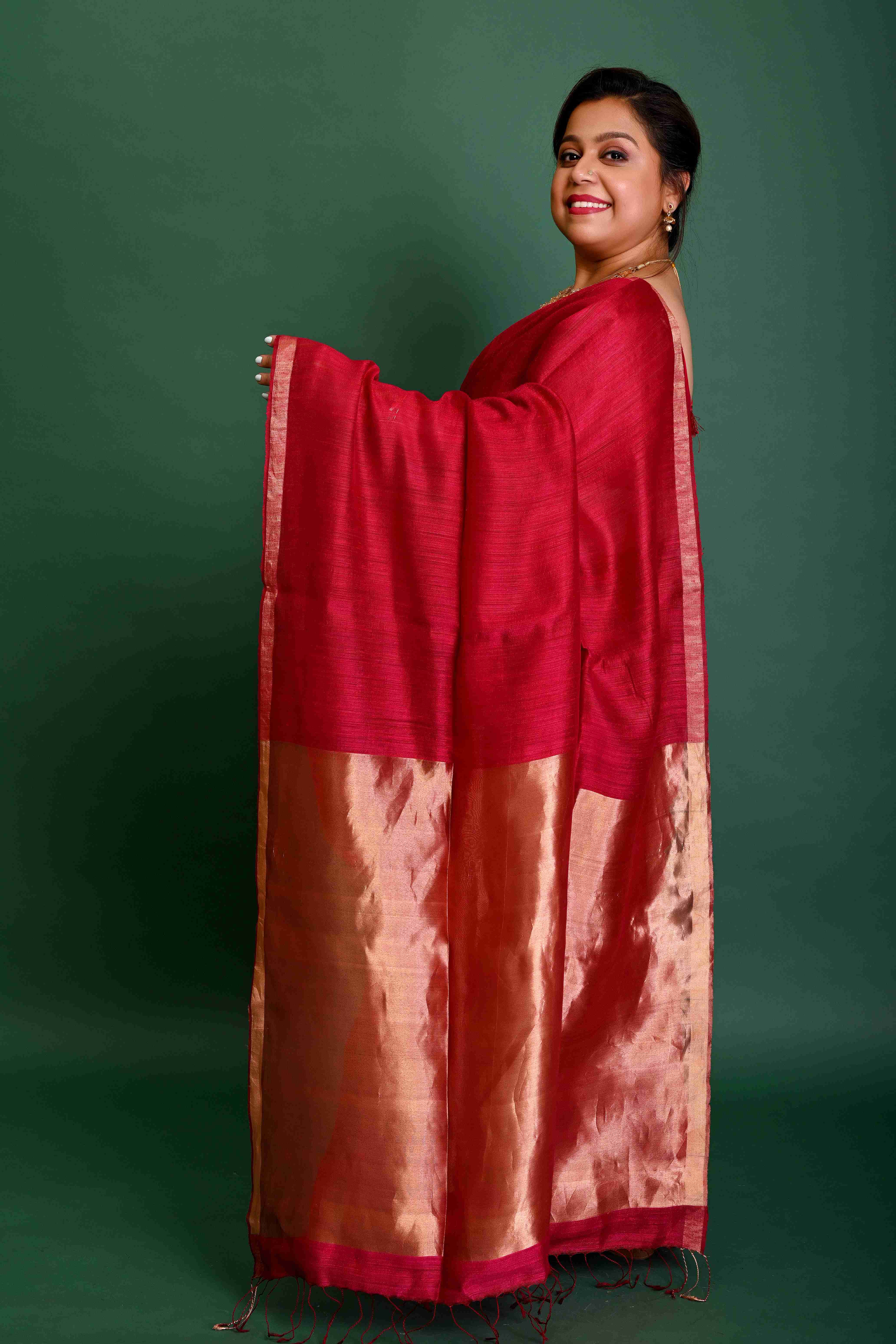 PURE MATKA BODY PLAIN SAREE