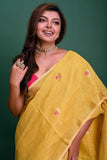TISSUE SILK LINEN TULIP JAMDANI  Saree