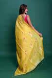 TISSUE SILK LINEN TULIP JAMDANI  Saree