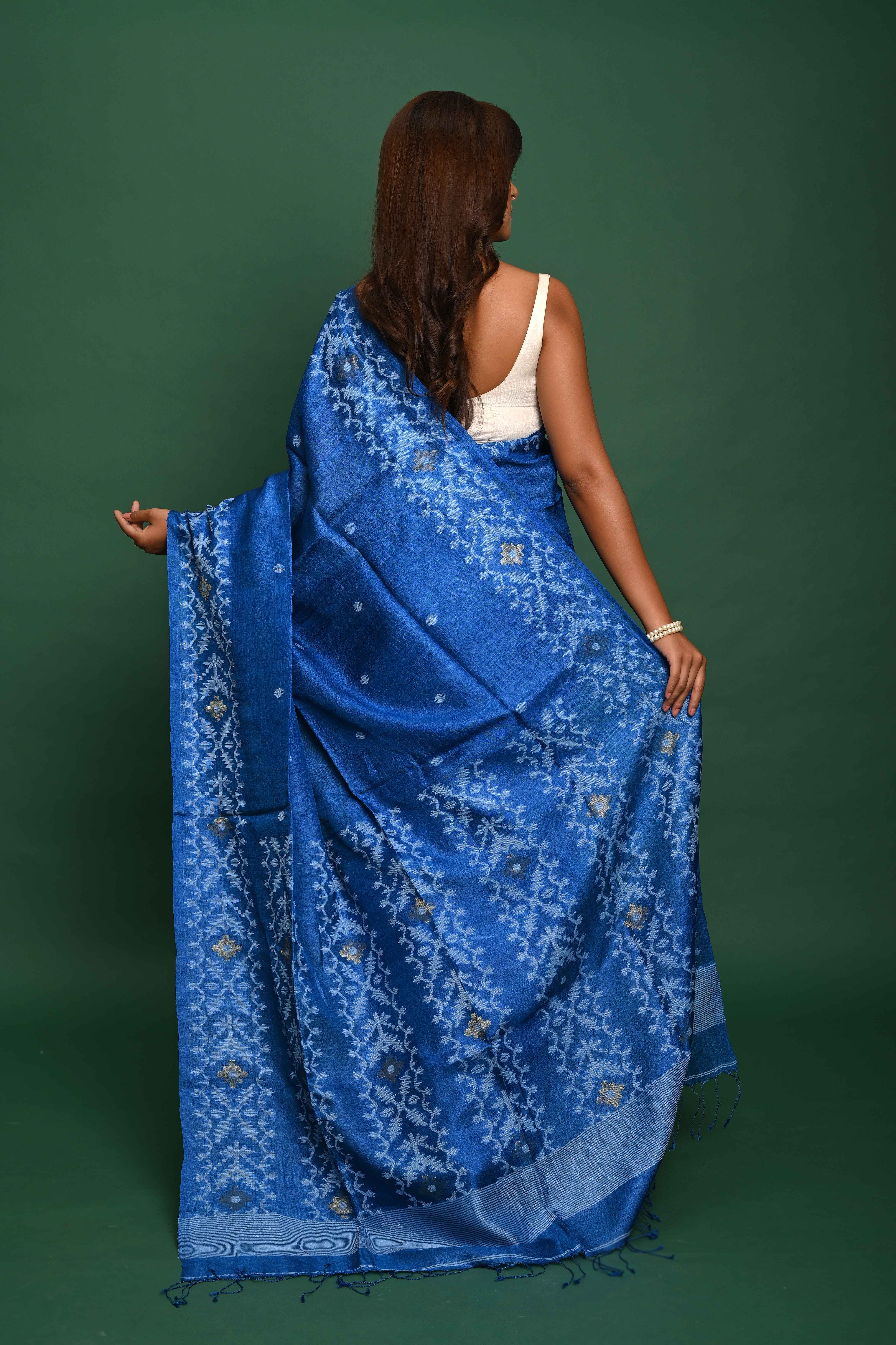 PURE TUSSAR JAMDANI SAREE