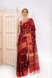 COTTON SILK ZARI PAR BODY SHIULIFULL SAREE