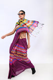 MUL COTTON RAINBOW CHECK SAREE
