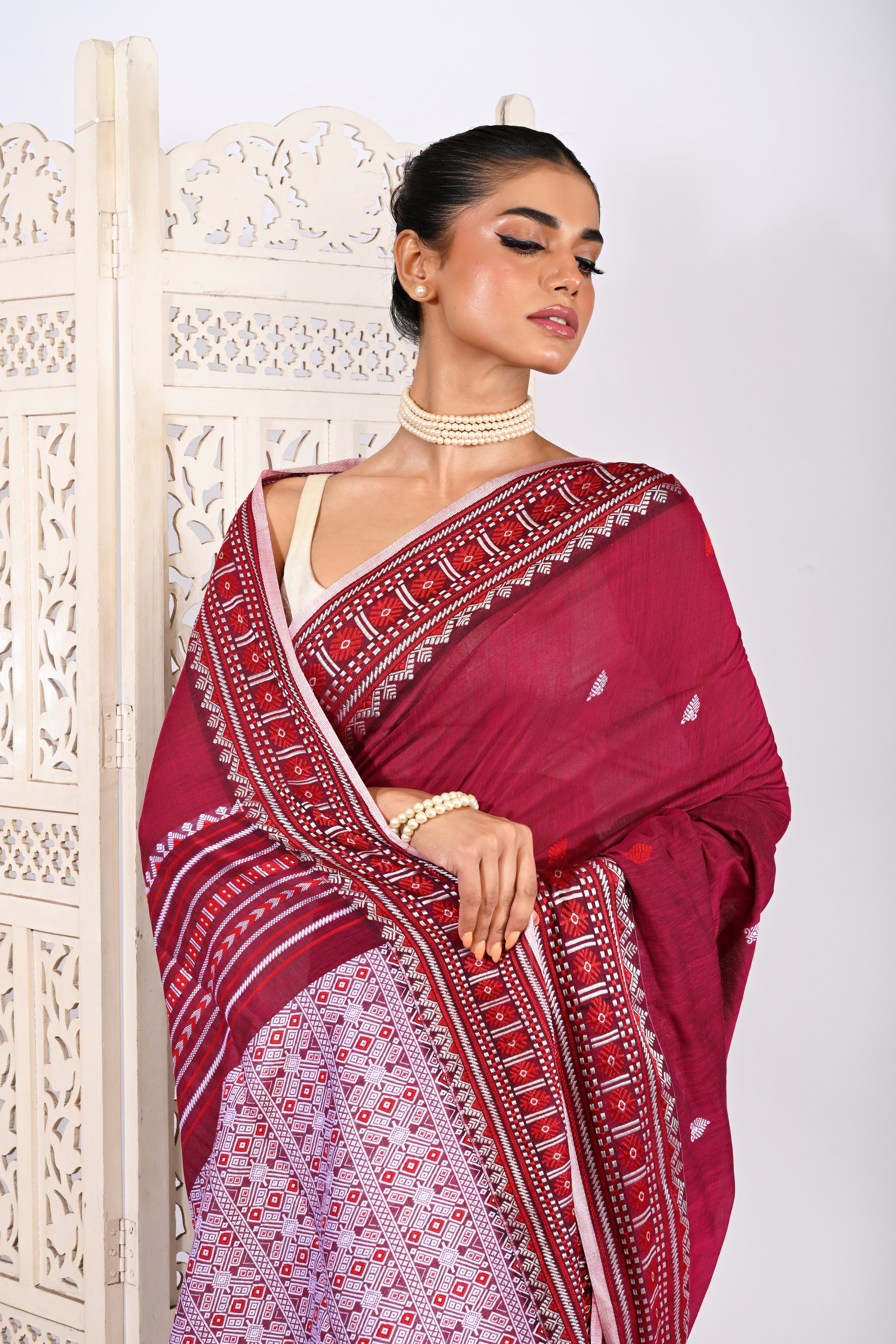 ASSAM KHADI JAMDANI SAREE
