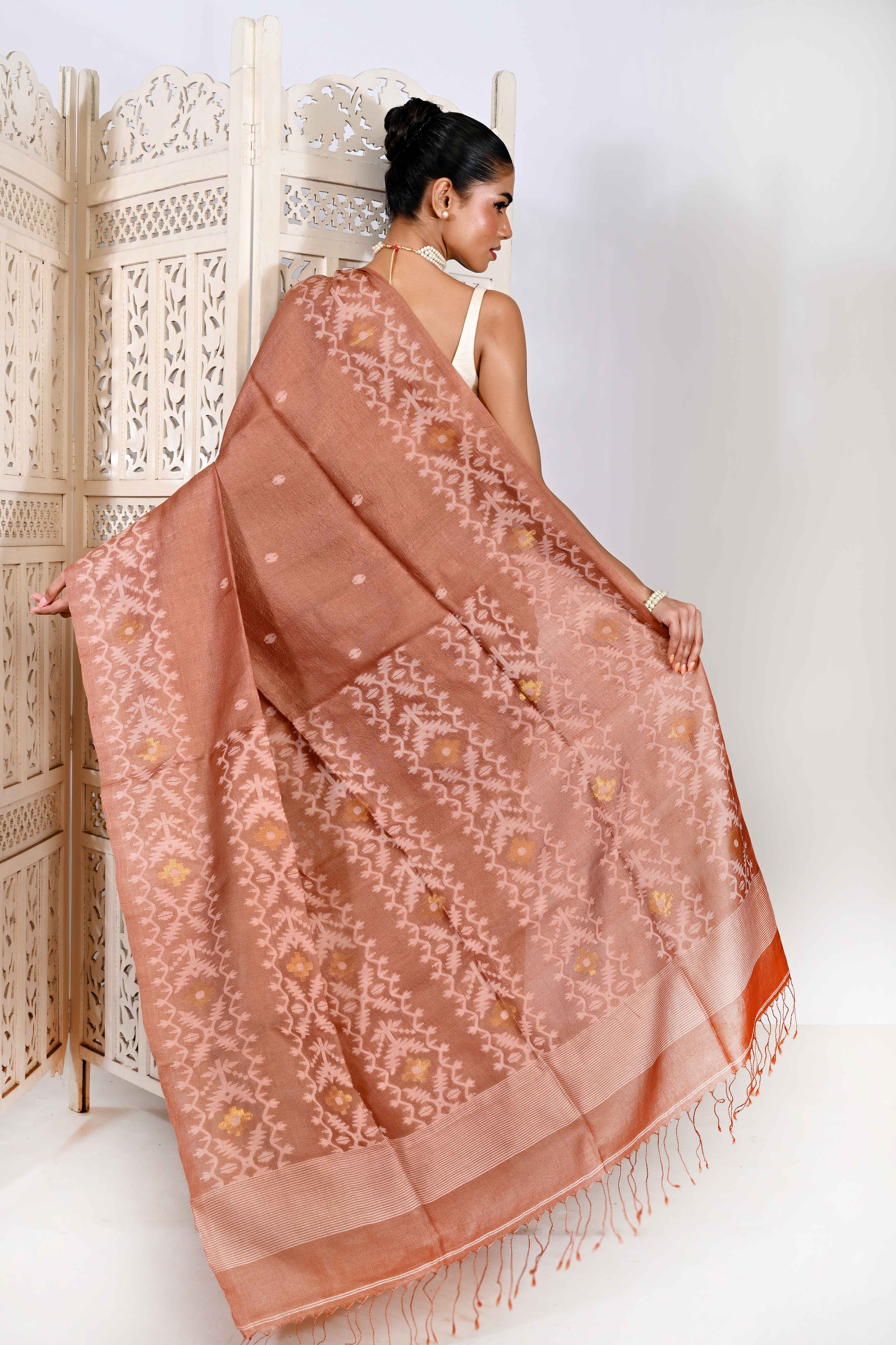 PURE TUSSAR JAMDANI SAREE