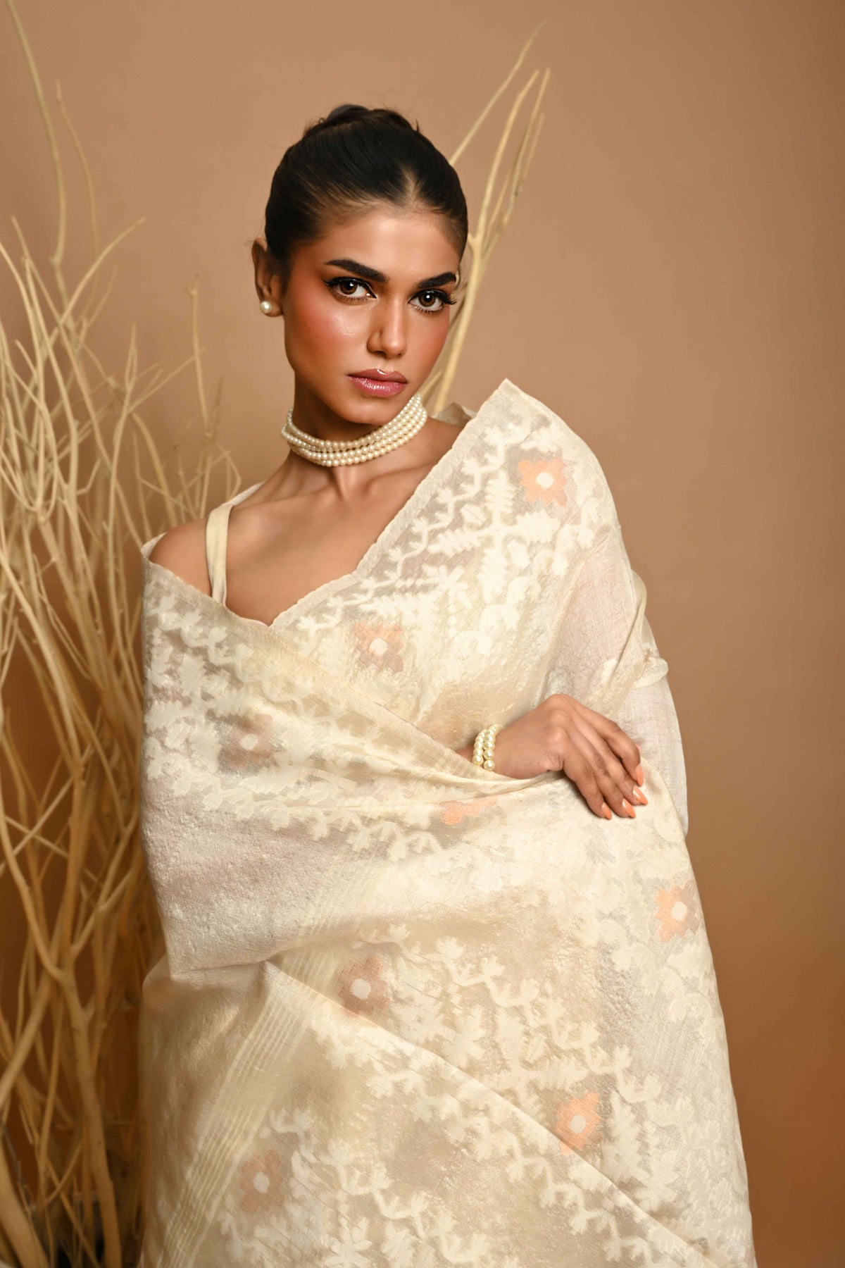 PURE TUSSAR JAMDANI SAREE