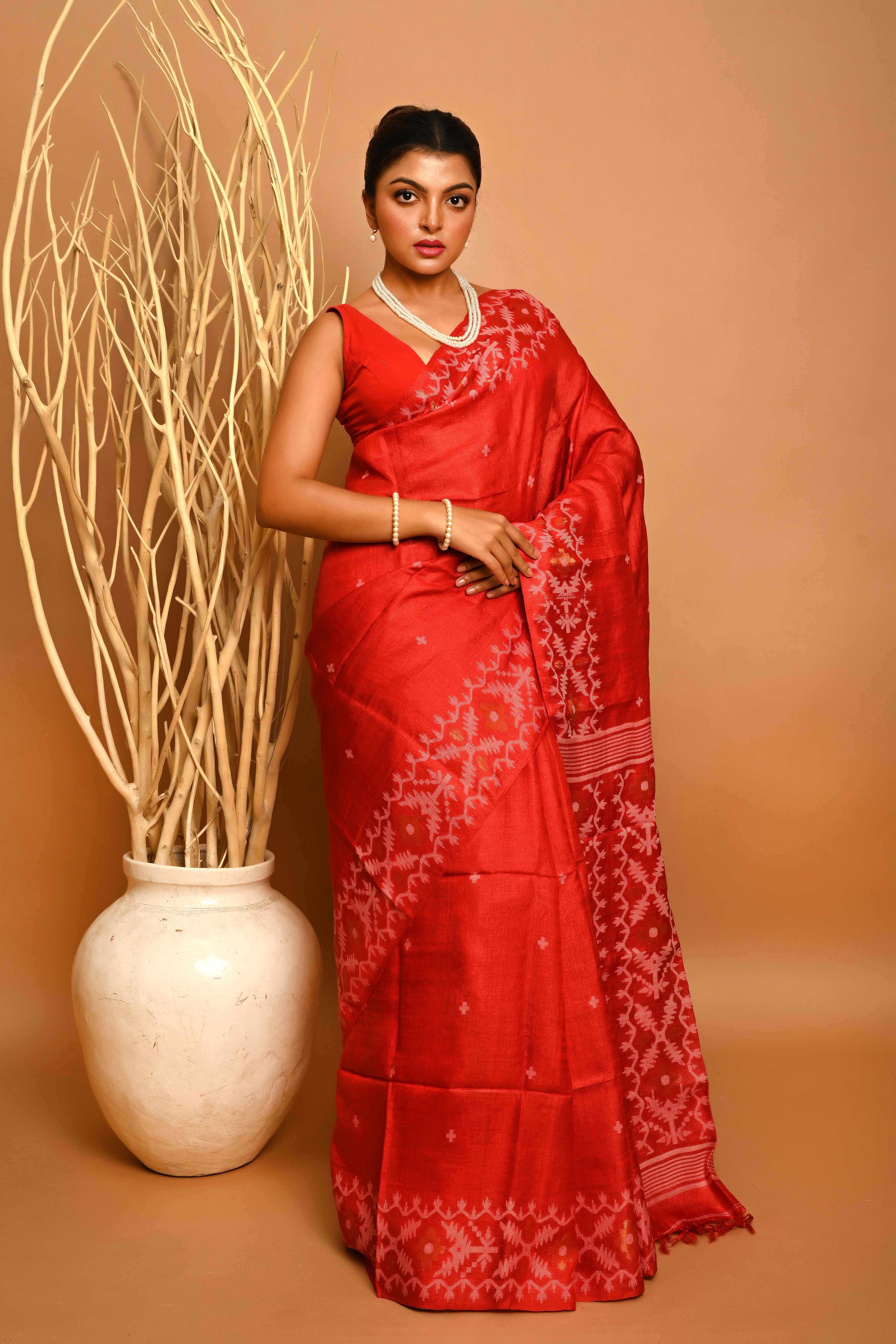PURE TUSSAR JAMDANI SAREE