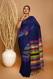 MUL COTTON RAINBOW CHECK SAREE