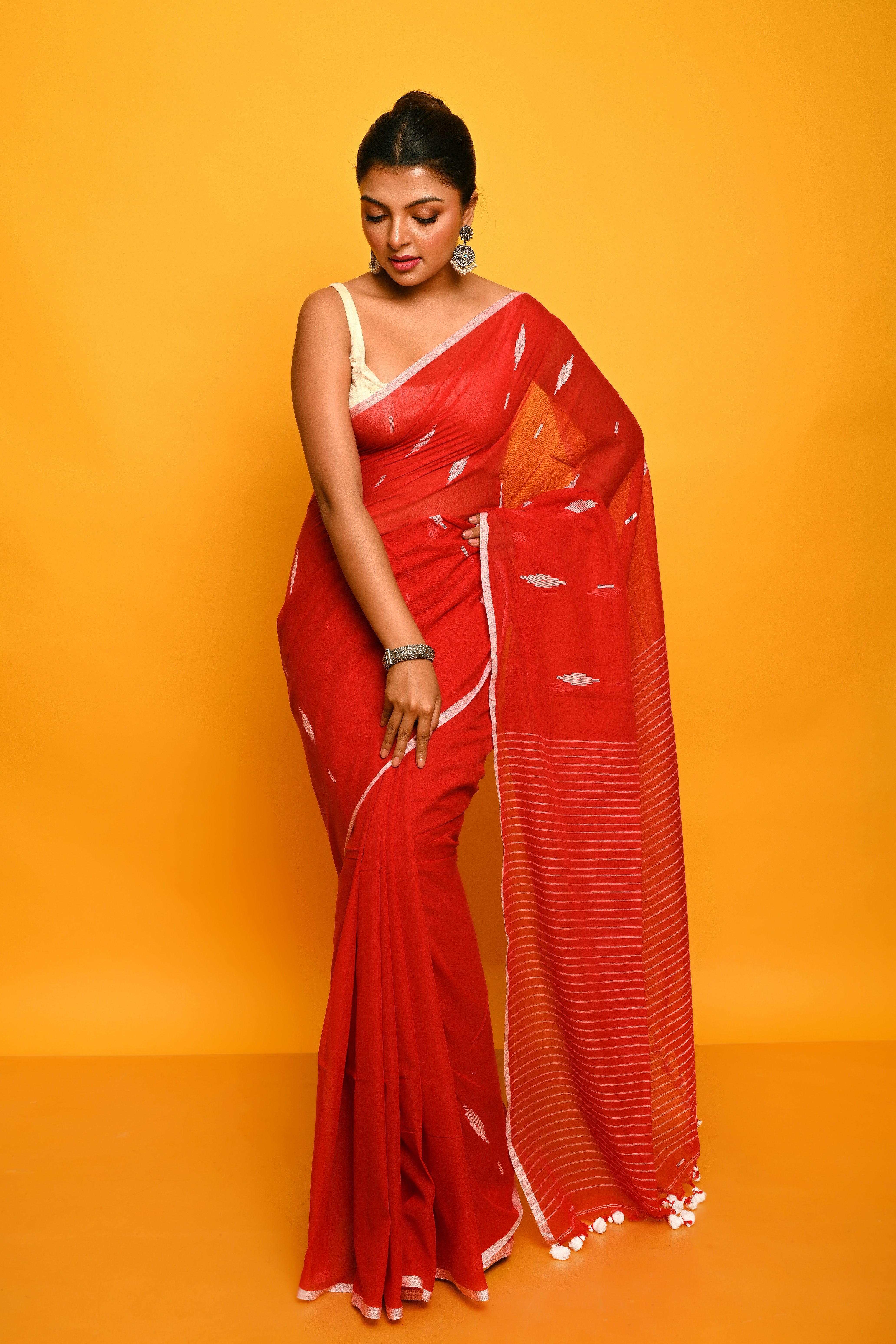 120 COUNT KHADI JAMDANI SAREE