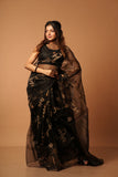 Pure Resham Allover Lata Jamdani In Black Colour