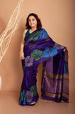 Matka Multicolor Big Thread Joba Jamdani In purple Colour