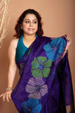 Matka Multicolor Big Thread Joba Jamdani In purple Colour
